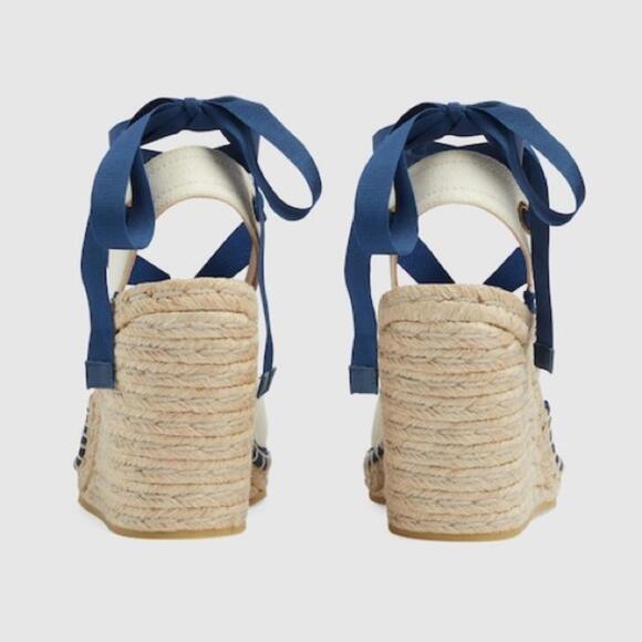 BNWT Gucci Women's Espadrille With Ribbon Tie Size 39.5 US 9.5 $895 - Picture 4 of 6